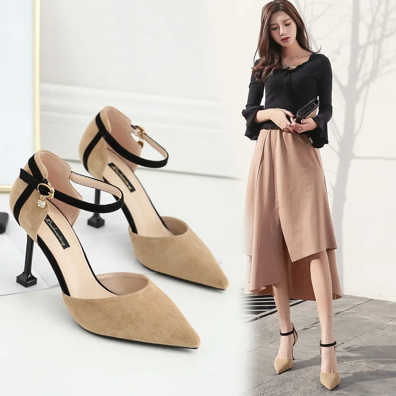 

2022 Buckle Bag with A Word High-heeled Shoes Stiletto Sexy Cat Heel Women's Shoes Women's Hollow Sandals