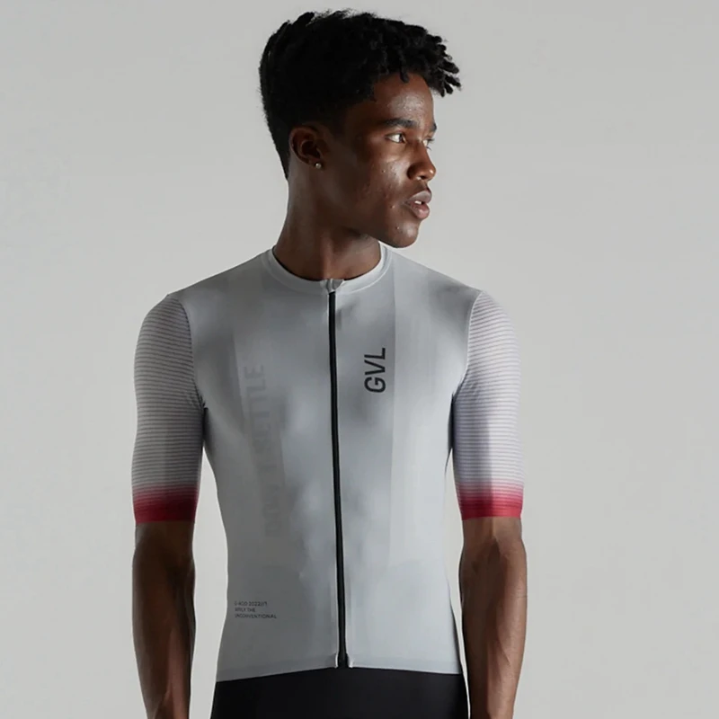 

Givelo Summer Men Gradient Short Sleeve Cycling Jersey Team MTB Bike Race Top 2022 New Horizontal Stripe Sleeves Quick Dry Shirt