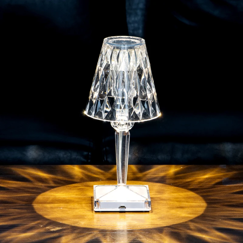 

USB Desk Lamp LED Diamond Crystal Projection Table Lamp lights Charging Touch Sensor Romantic Night Lamp Restaurant Table Light