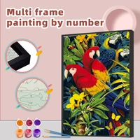 ruopoty diy painting by numbers with multi aluminium frame kits 60x75cm parrots diy craft coloring by numbers home decor gift