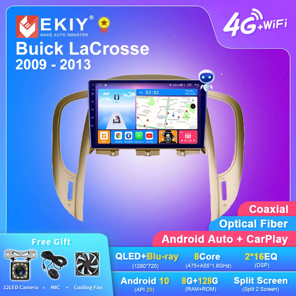 $106.33 EKIY T7 Android 10 Car Radio 8G+128G For Buick LaCrosse 2009 - 2013 Multimedia Player GPS Navigation Stereo No 2din Head Unit