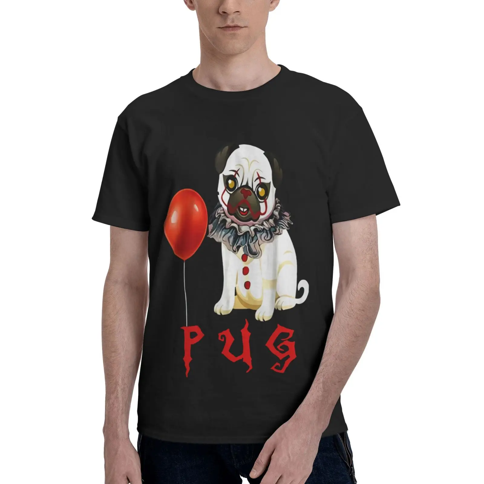 

Pug Its Pennywise Parody Were All Oversized T-Shirt Tee Shirt Men Tops Top Couples T-Shirt Clothes Men T-Shirts Shirts For Men