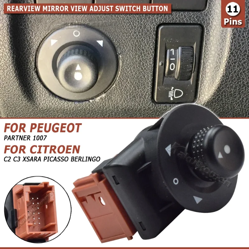 Синяя кнопка регулировки зеркала заднего вида 6545.KS для Peugeot Partner 1007, Citroen C2, C3, Xsara, Picasso, Berlingo (art.: 3920db7ac4366) - 3920db7ac4366