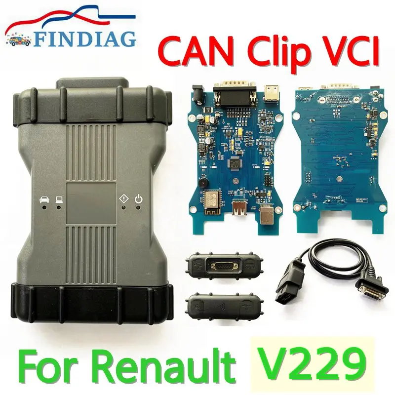 Лучший сканер VCI V9.21.00 V227 для Renault, Nissan 2 в 1 Can Clip OBDII диагностическая программа многоязычный сканер 2005-2022