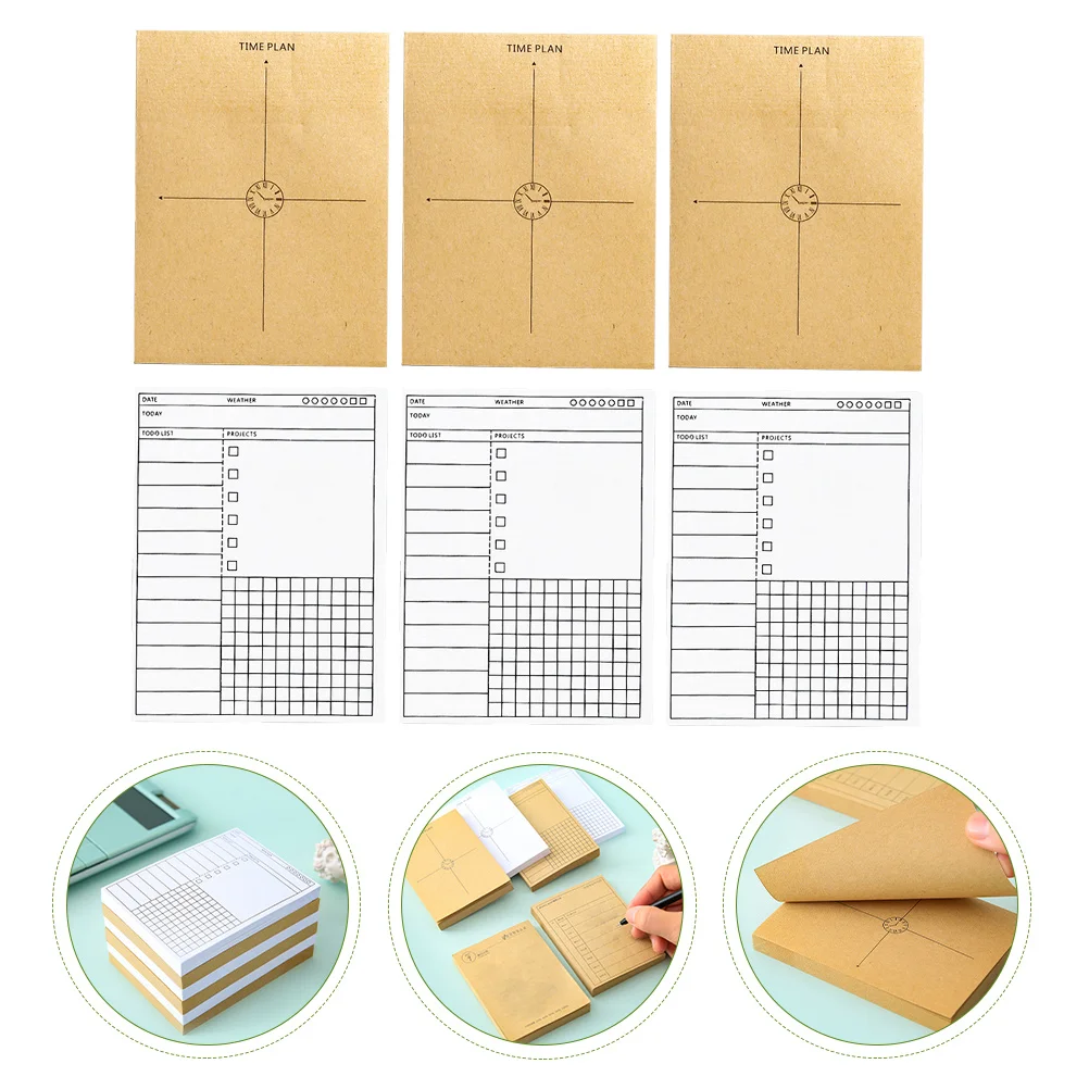 

6Pcs Daily Planning Notepaper Portable Adhesive Notes School Memo Stickers