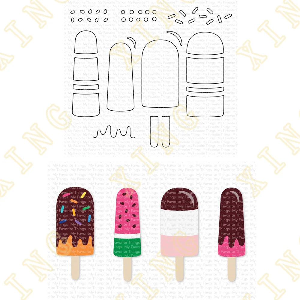 

Pair of Popsicles Dies Scrapbooking New Arrival 2022 Metal Cutting Dies Christmas Card Making Stencils for Decor Hot Sale
