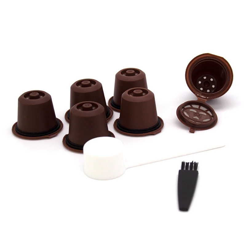 

6PCS For Nespresso Refillable Reusable Coffee Capsule Coffee Filter Cup Machine Capsule Plastic Filter