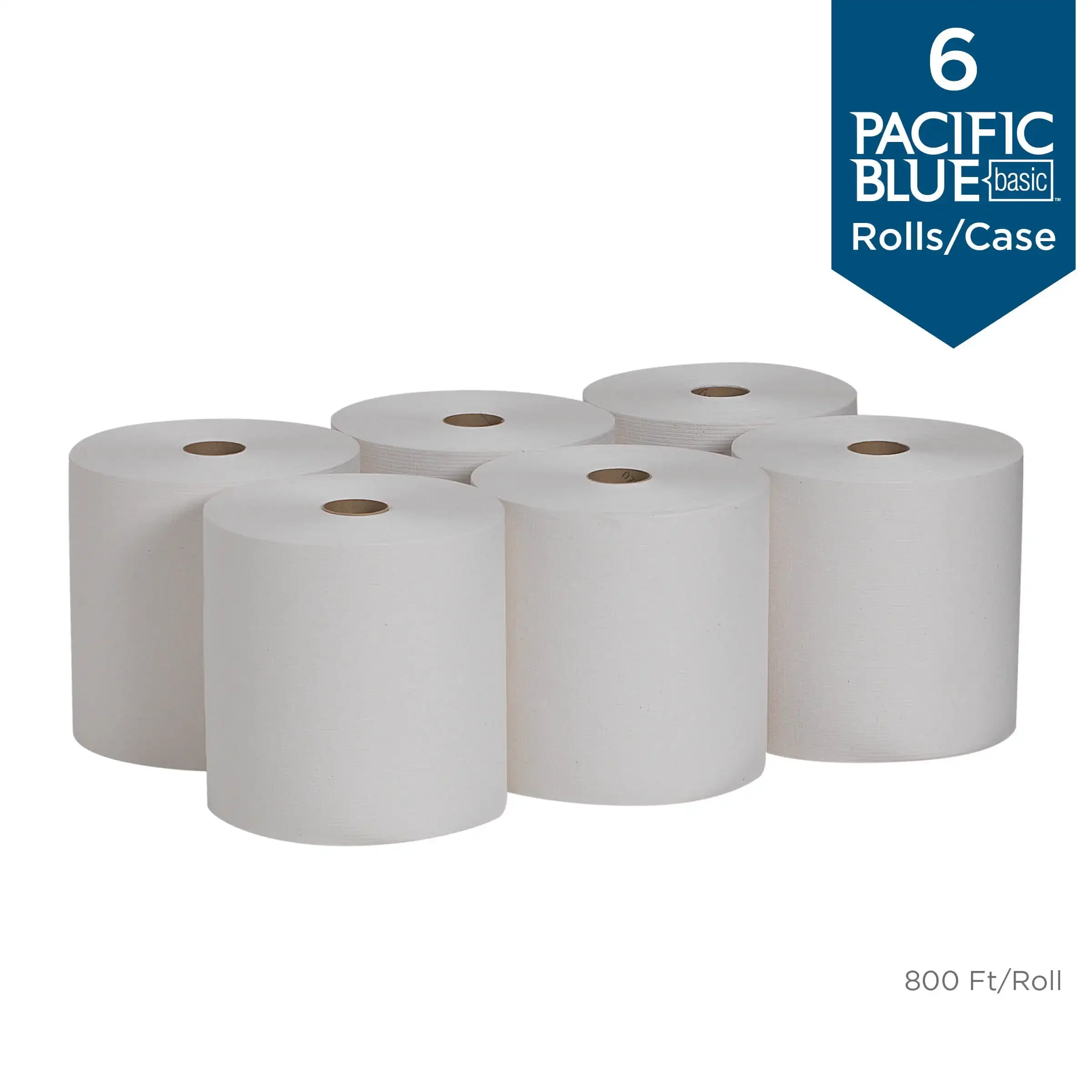 

Georgia Pacific Professional Blue Basic Recycled Paper Towel Roll, 26601, 800 feet/Roll, 6 Count
