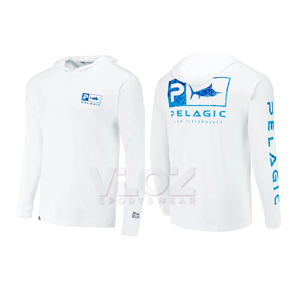 

Pelagic Wear Fishing Hooded Thermal Fleece Men Long Sleeve Fishing Wear Warm Camisa Pesca Outdoor Sun Protection Fishing Shirts