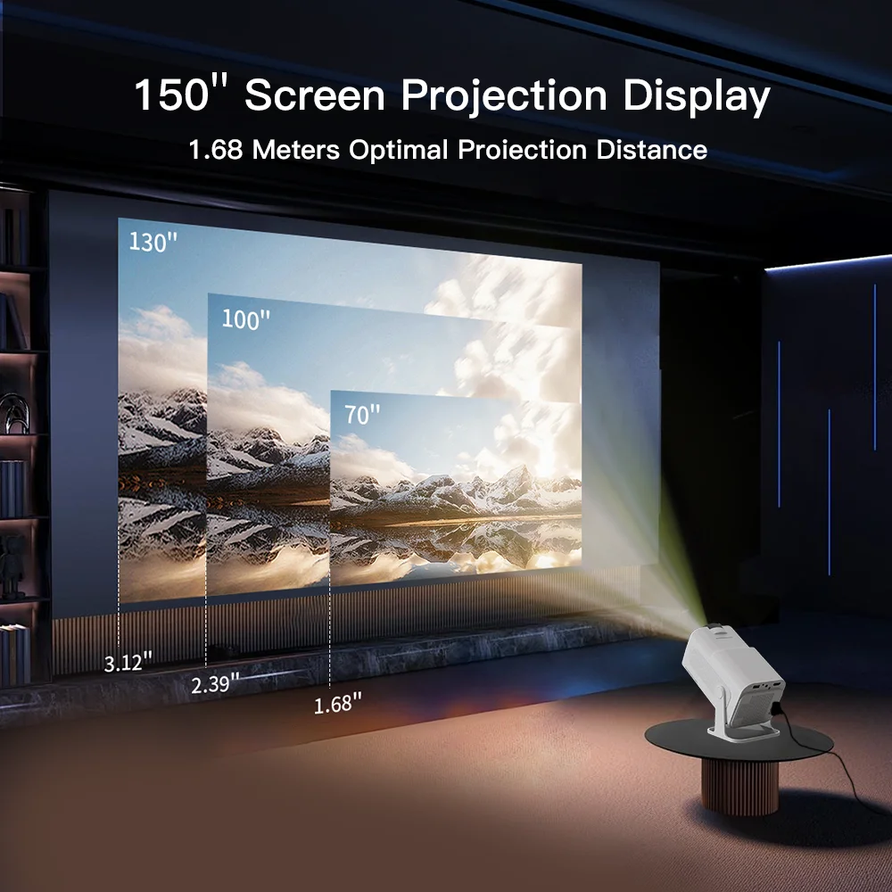 Умный Видеопроектор Lyncast HY320 4K Разрешение 400 ANSI 1080P Android 11 Гибкий