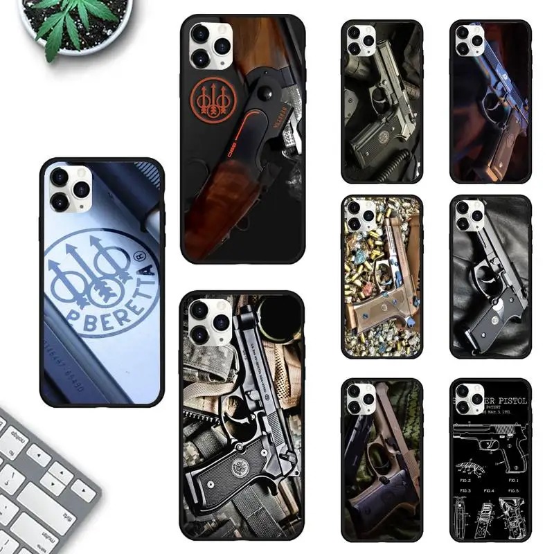 

Gun Beretta Phone Case for iPhone 11 12 13 Mini Pro Max 8 7 6 6S Plus X 5 SE 2020 XR XS Funda Case