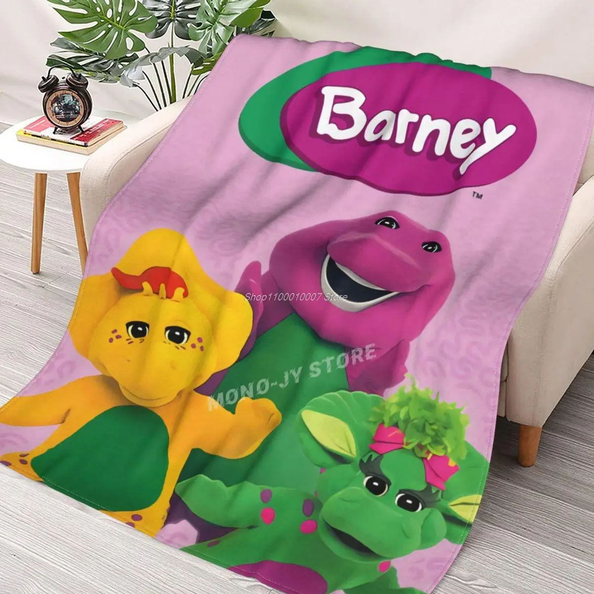 

Barney The Dinosaur Throw Blanket Sherpa Blanket Bedding soft Blankets 70x100 220x240 220x260