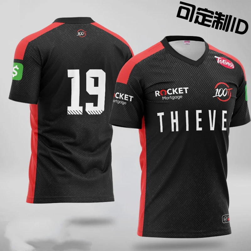 

100T Team Uniform E-sports Uniform Short-sleeved Csgo Customizable ID Uniform Sleeve Style Sleeve Length(cm) Tops Type Item Type