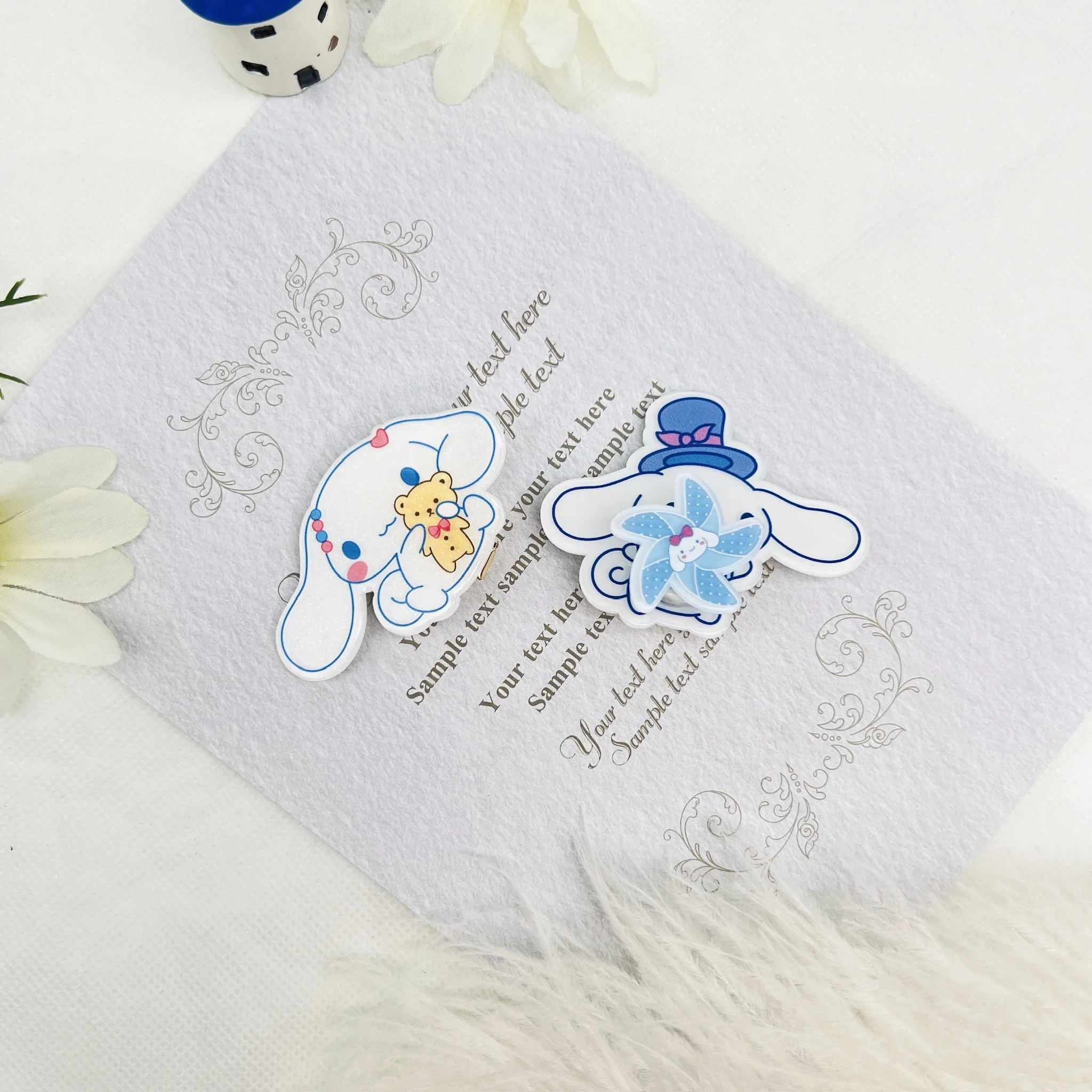 Набор Заколок Для Волос В Стиле Аниме Sanrio Из 2 Креативных Аксессуаров С