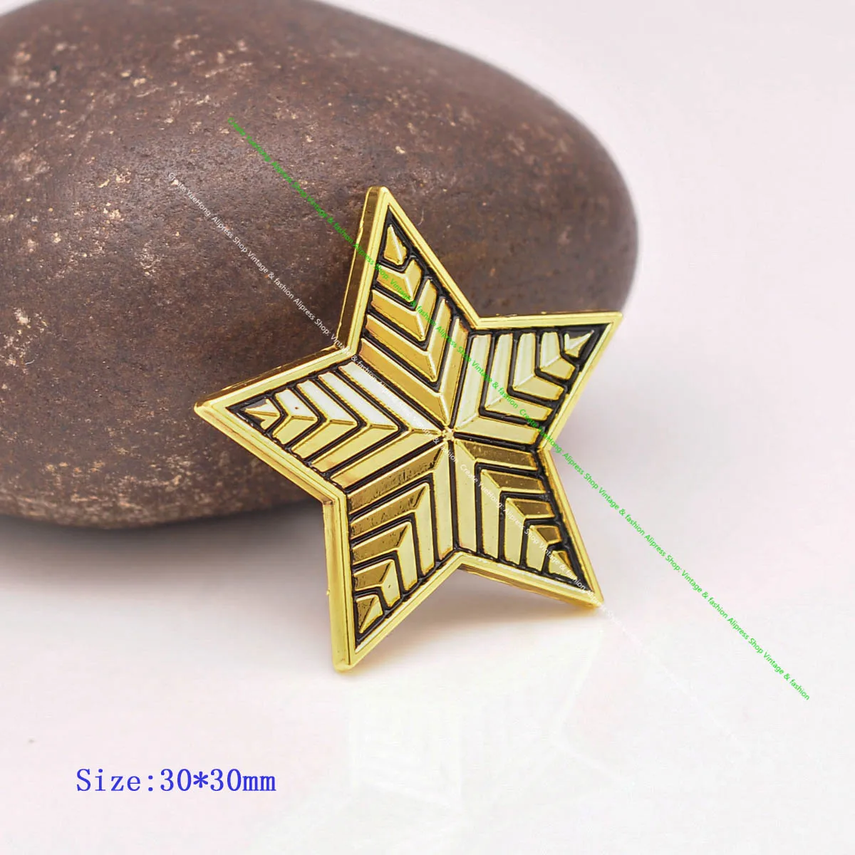 10PC 30mm Western Stripe Engraved Gold Military Lucky Star Conchos For Leathercraft Accessories Belt Bag Hat Decor