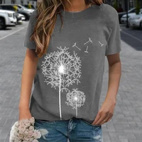 stylish women t shirts pullover plus size dandelion print casual top casual top t shirts top