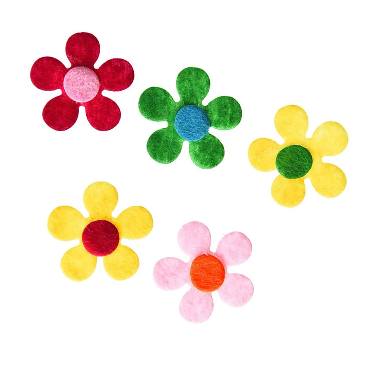 

120 Pcs Flower Embellishments Craft Flowers Flower Embellishments Craft Flowers Hair Ring Felt Craft Flowers