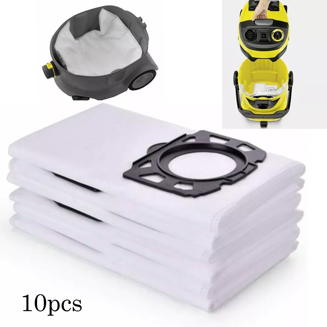 

10x Fleece Filter Bags Replacement For Karcher WD4 WD5 WD5 / Premium MV4 MV5 MV6 Vacuum Cleaner Cleaning Appliance