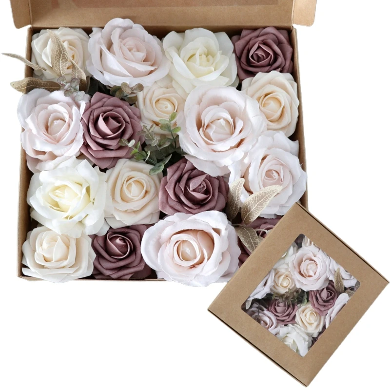 

Artificial Rose Flowers Box Set for DIY Wedding Bouquets Centerpieces Arrangements Party Baby Shower Home Decorations trend