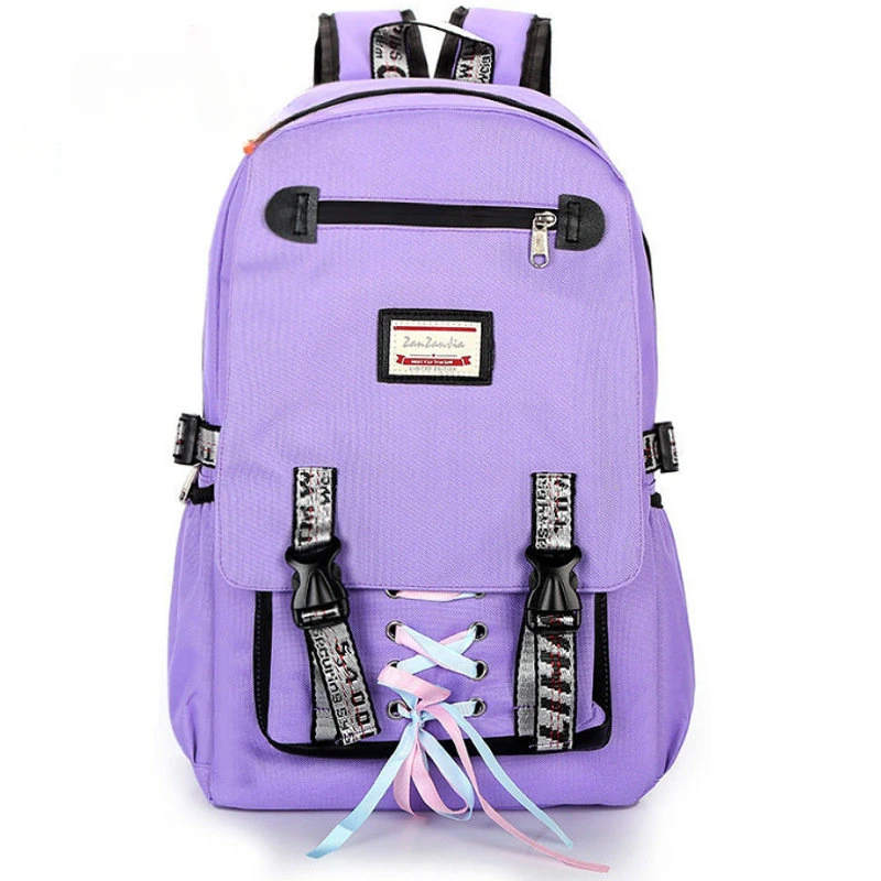 

5colors Pink Canvas Backpack Women School Bags for Teenage Girls Preppy Style Large Capacity Back Pack Rucksack Youth Bagpack