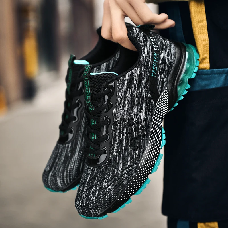 Trendy Men's Running Marathon Shoes Air Cushioning Sport Jogging Shoes Men Plus Size 39-48 Breathable Mesh Training Sneakers Men