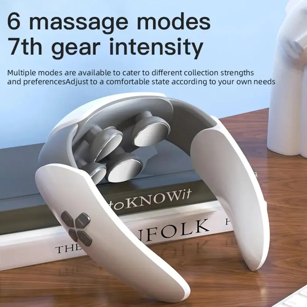 

Electric Pulse Neck Massager Cordless Intelligent Cervical Deep Tissue Massager Relieves Point Trigger Heat Massager Fatigu T9A0