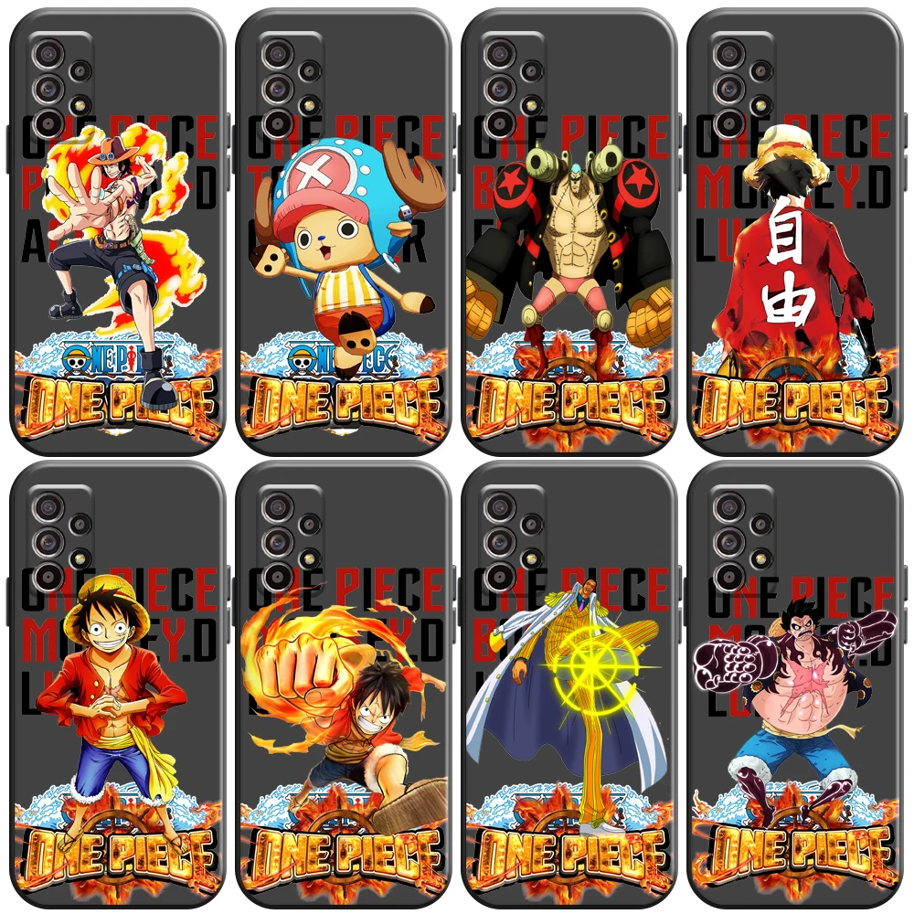 

Japanese Anime ONE PIECE Phone Case For Samsung Galaxy A01 A02 A10 A10S A20 A22 4G 5G A31 Coque Carcasa Liquid Silicon Back