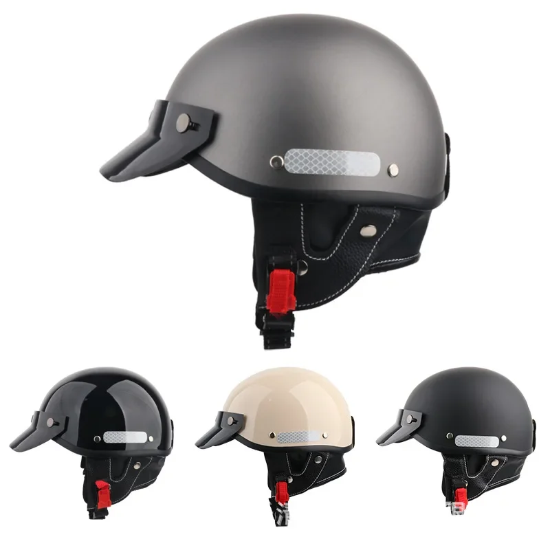 Японский винтажный мотоциклетный шлем мужской и женский маленький Harley красный в