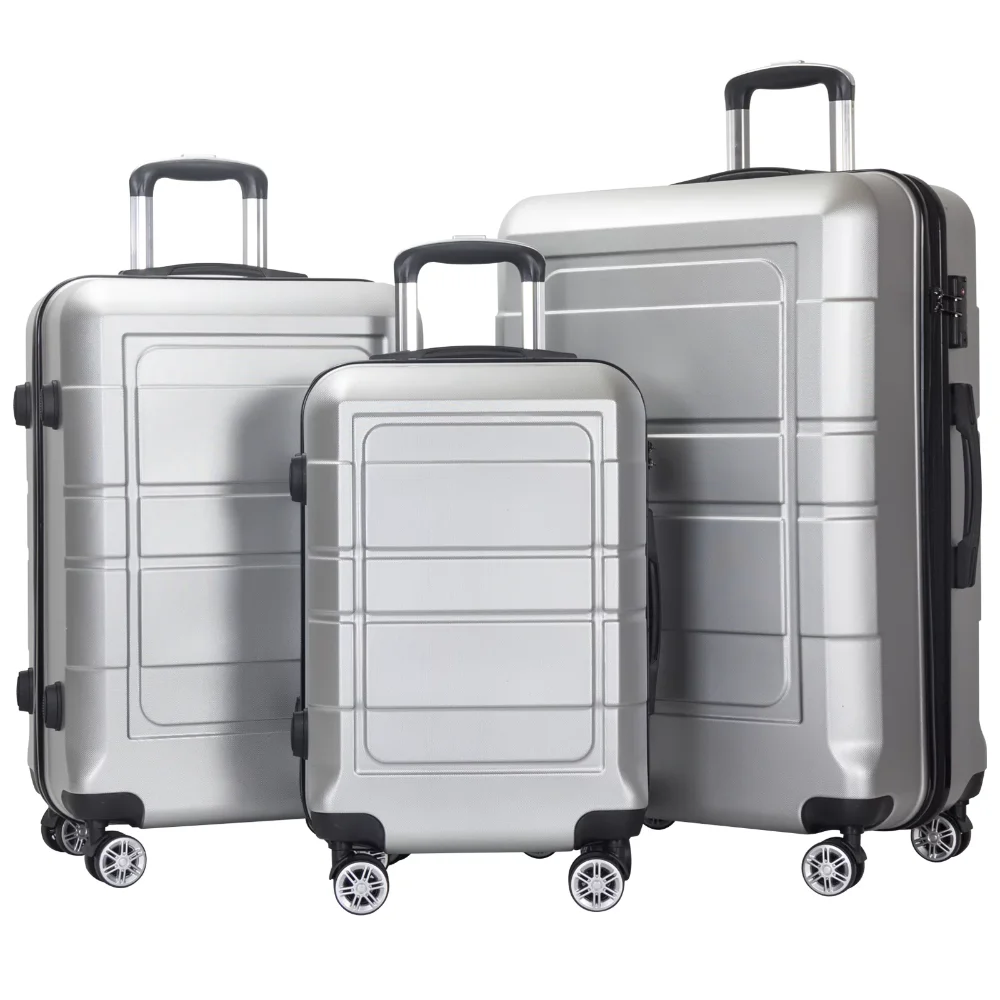

AEDILYS 3 Piece Suitcase Luggage Set - Silver