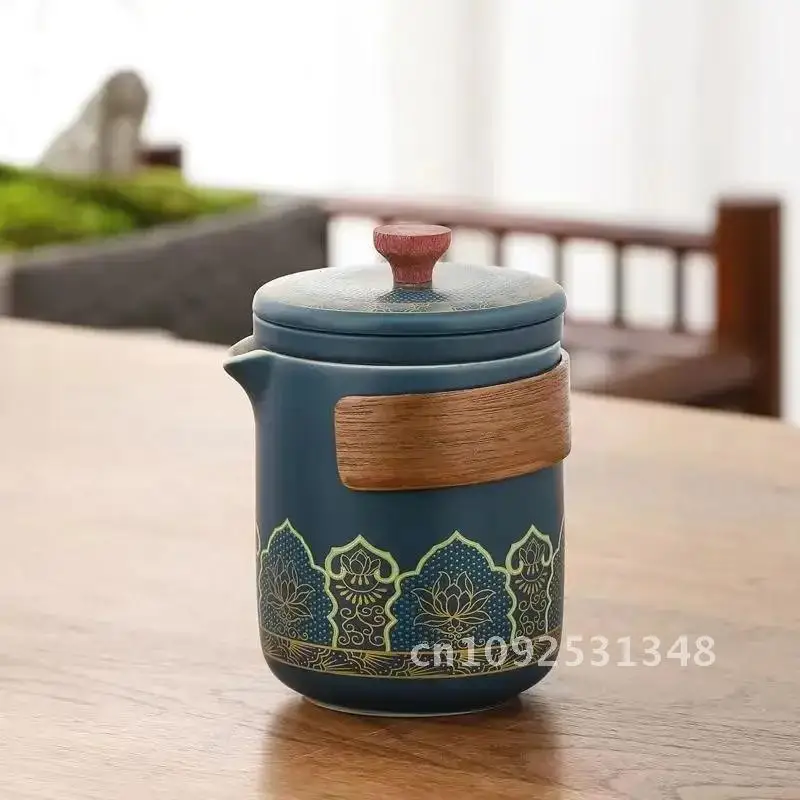 Портативный дорожный чайный сервиз небольшой набор уличный керамический один