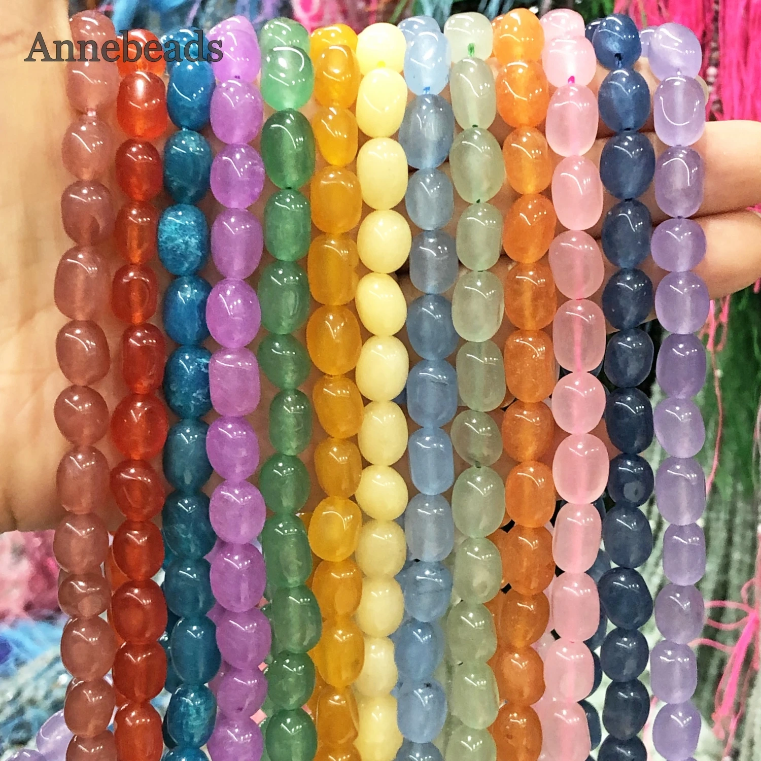 

Гладкие бусины-разделители из халцедона, 8-10 мм