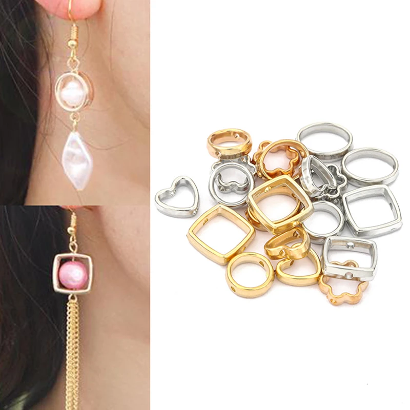 

50pcs Love Heart Two Hole CCB Beads Frame Spacer Beads DIY Necklace Bracelet Connectors Pendants Jewelry Making Accessories