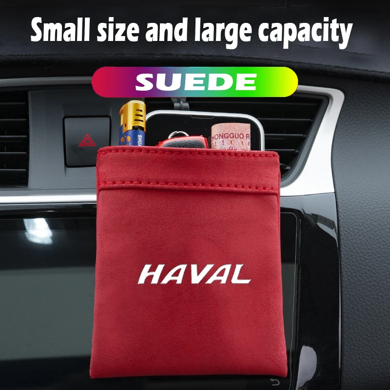

New 1Pcs Car Logo Storage Bag Air Vent Hanging Leather Organizer For MG Accessories ZS Gundam HS MG5 MG3 MG6 MG7 GS TF ZR ES 350