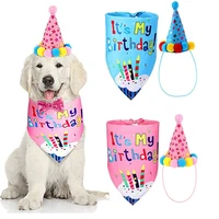 pet cat dog happy birthday party crown hat puppy bib collar cap headwear costume set dog accessories bandana pet products