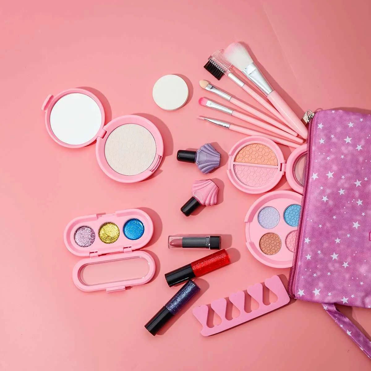 

17 шт., детский моющийся набор косметичек для девочек