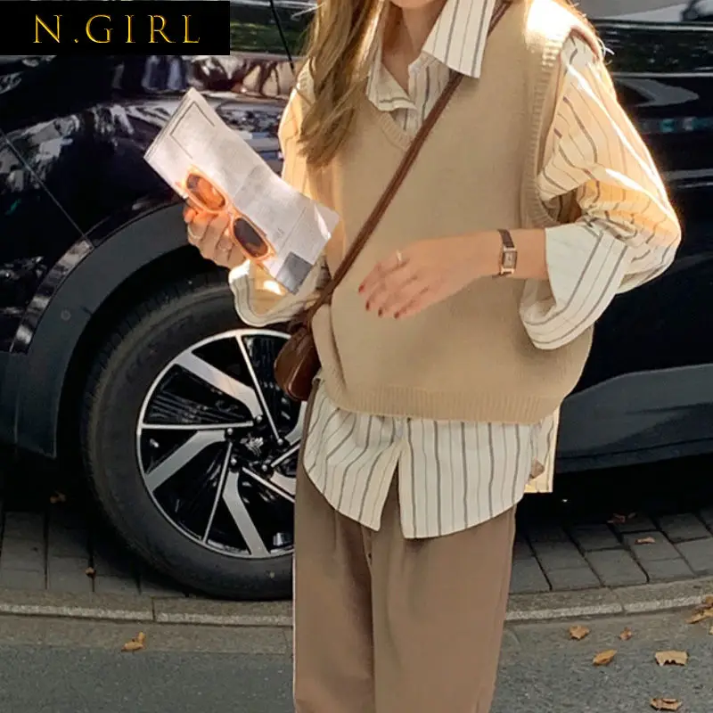 

Женский однотонный трикотажный жилет без рукавов, с V-образным вырезом