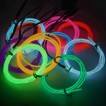 1-5m 10m EL Wire Flexible Neon Light Glow EL Draht Seil Rohr band wasserdichte LED Neon Lichter Schuhe Kleidung Auto De 1