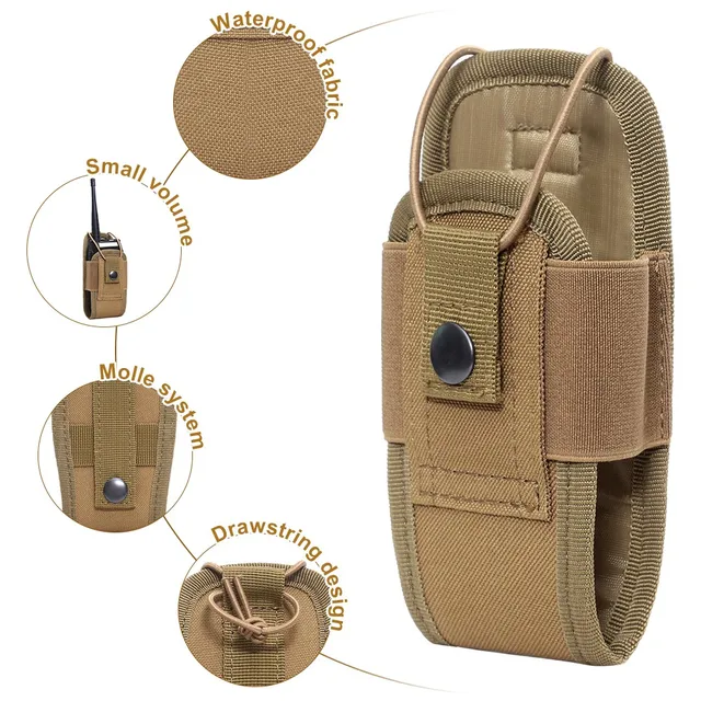 Tactical Molle Radio Walkie Talkie Pouch Waist Bag Holder Pocket Portable Interphone Holster Carry Bag for Hunting Climbing 2