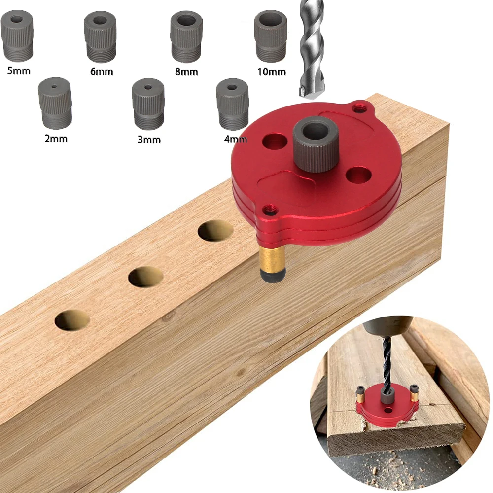 

Locator Steel Woodworking Aluminum 2-10mm Self Bushing Hole Jig Alloy Dowel Kit With Puncher Guide Centering Drill 7