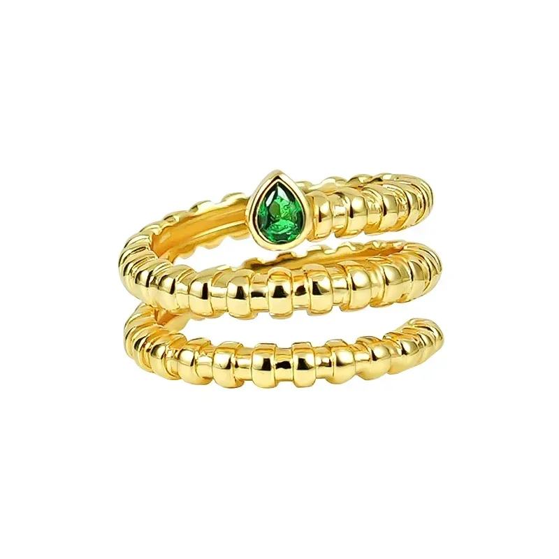 XUYUANFEN Серебряное нефритовое кольцо в стиле ретро со змеей 925 комплект с легкими и