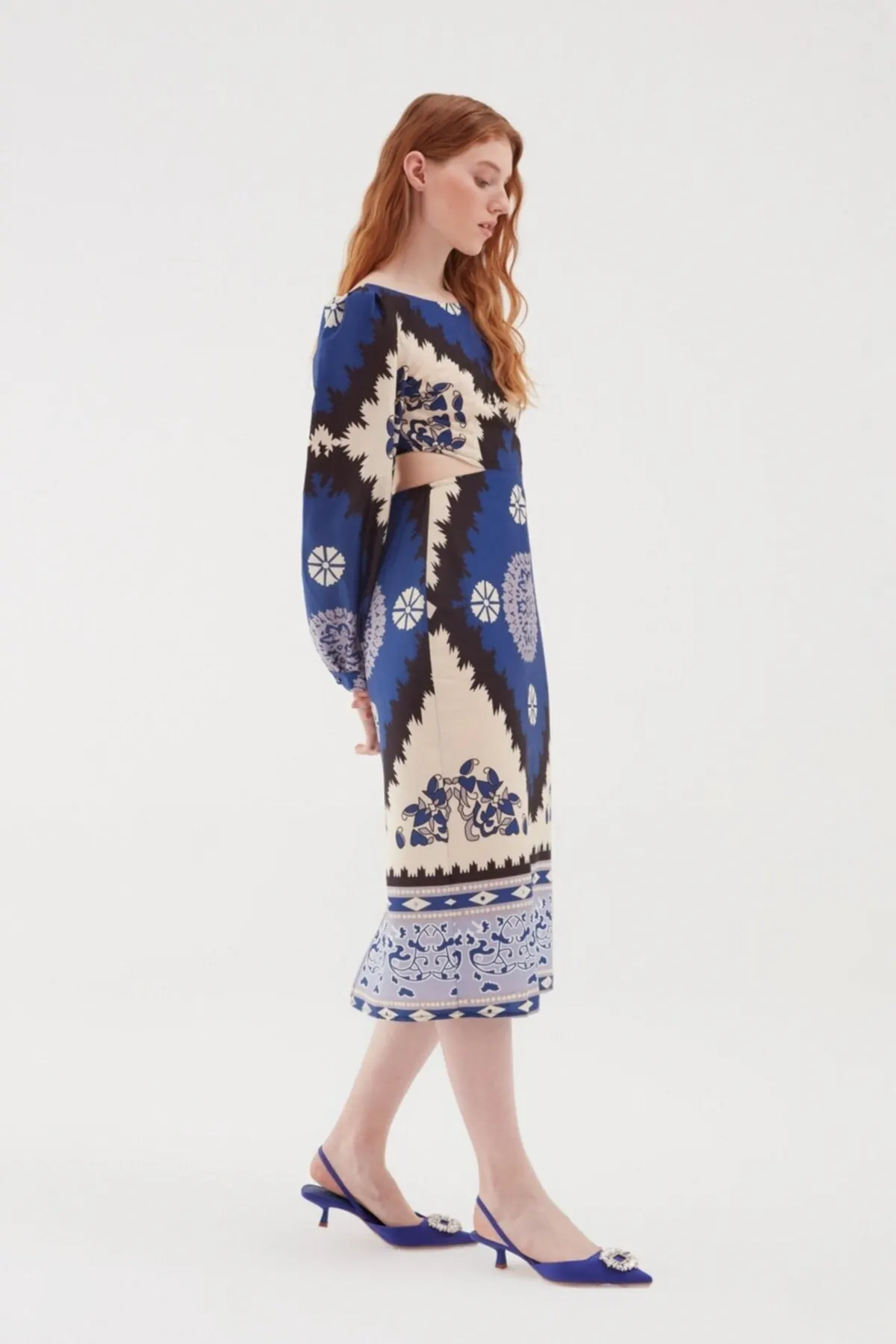 

Women's Dress pattern Cut Out Midi Navy Blue Elegant Fashion Casual Casual Comfortable Short Sleeve Summer Boho Beach Dress