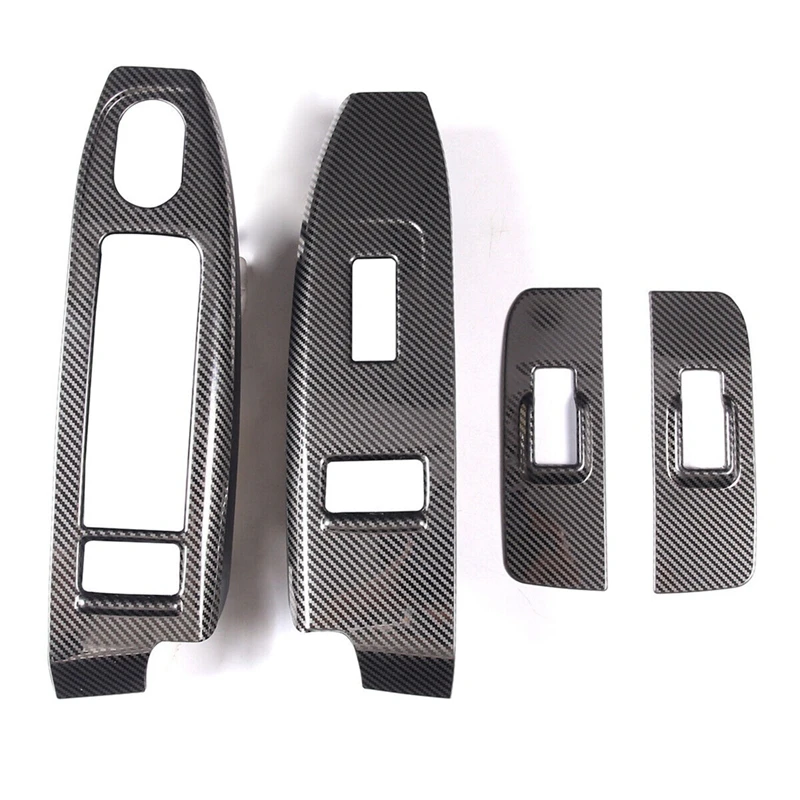 

For Hummer H3 2005-2007 Stainless Steel Carbon Car Door Window Glass Lift Switch Frame Cover Trim Sticker Accessories