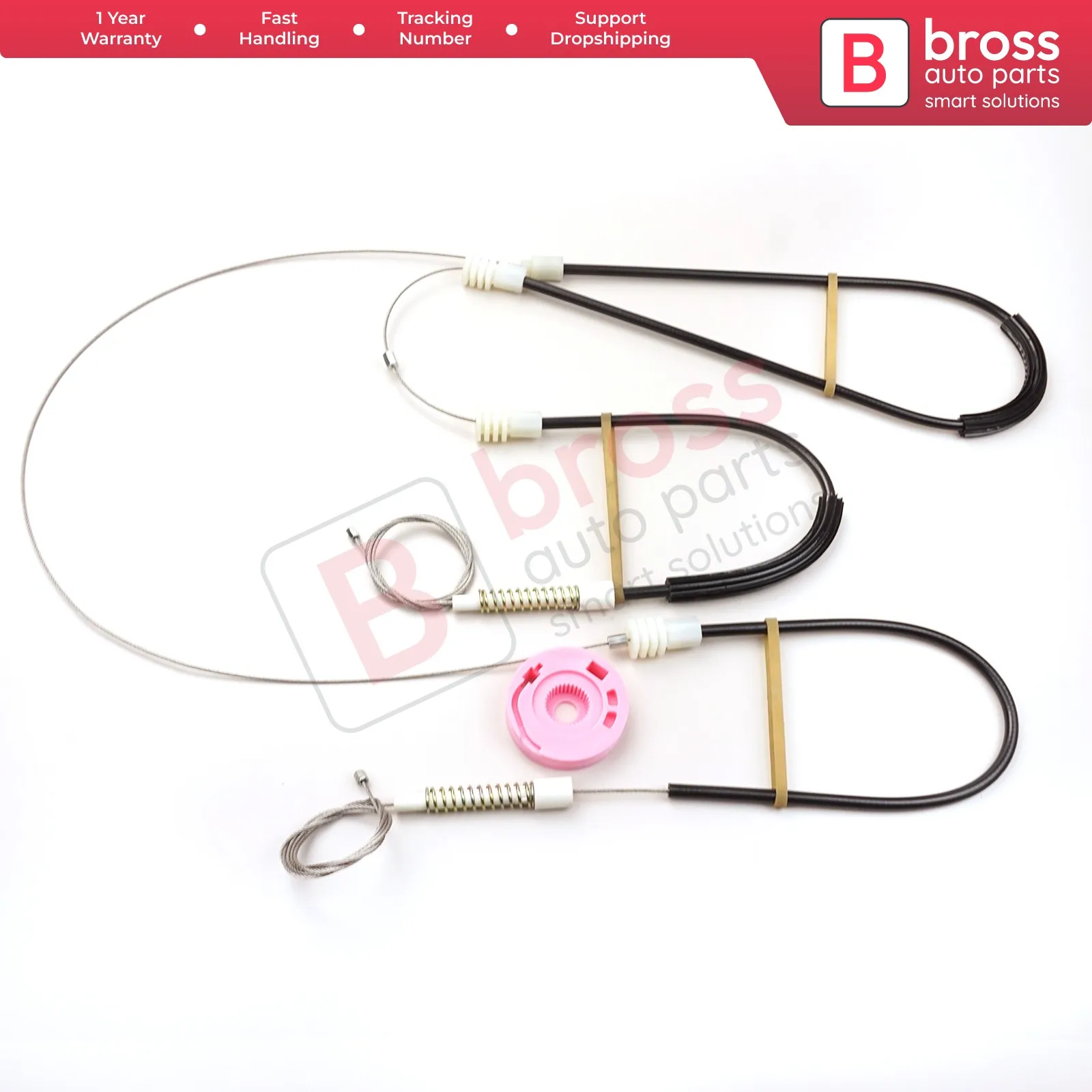 

Bross Auto Parts BWR403 Electrical Power Window Regulator Repair Kit Front Left or Right Door for BMW E38 1995-2001 Top store