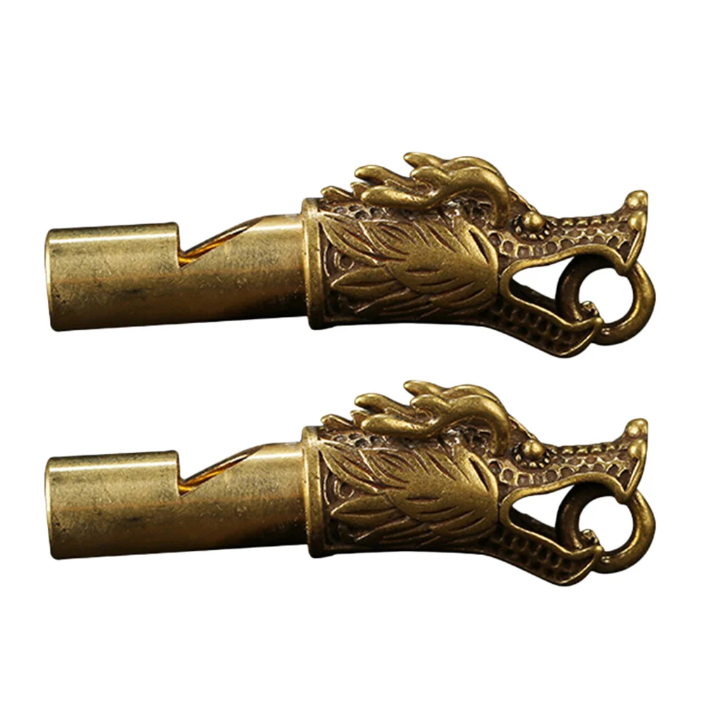 

2 Pcs Charm Necklace Whistle Dragon Head Portable Outdoor Accessory Men Women