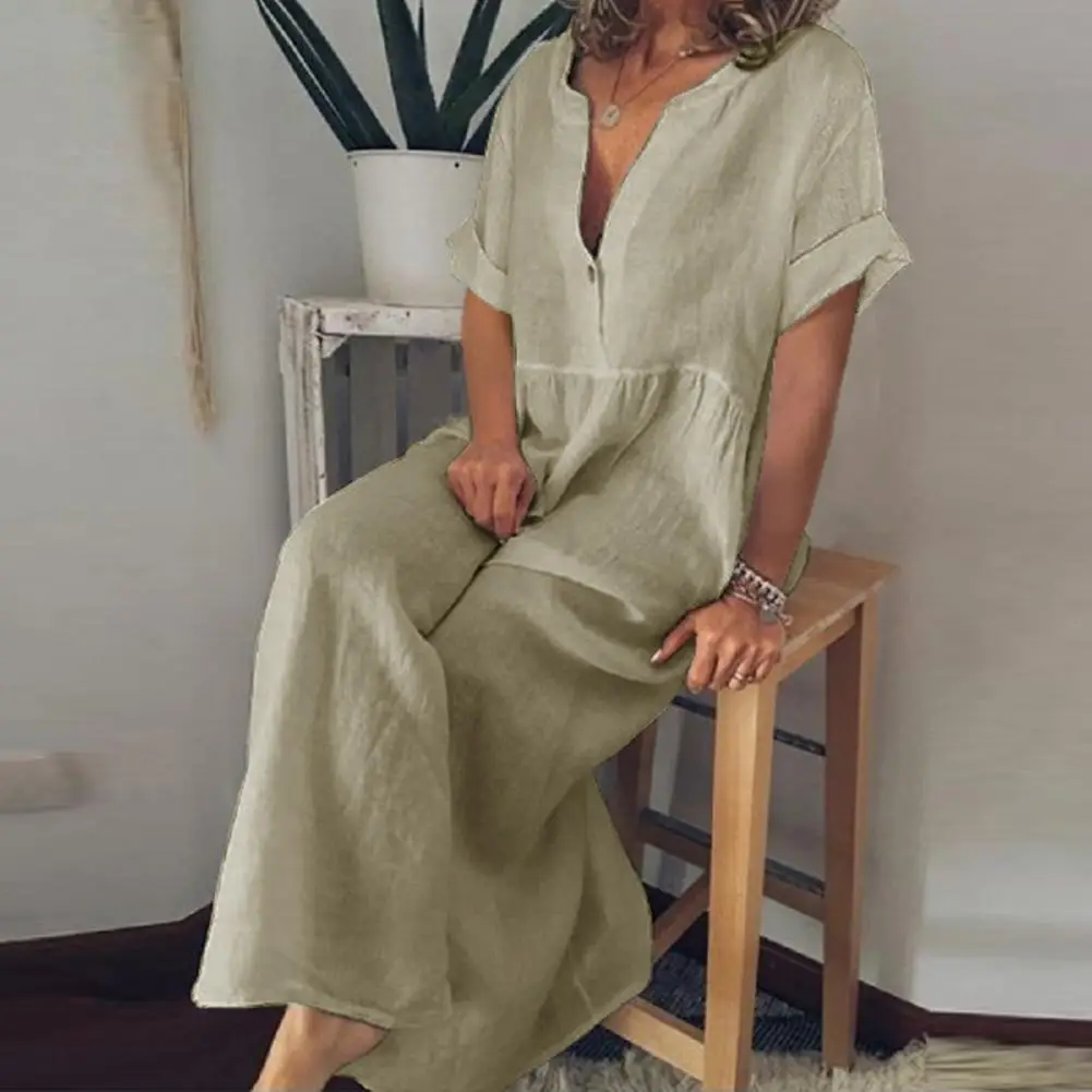 

Women Maxi Dress Stylish Soft V-neck Colorfast Women Summer Dress Women Clothing Ladies Dress Lady Dress