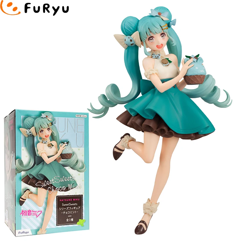 

In Stock Original FuRyu SweetSweets Series VOCALOID Hatsune Miku Mint Chocolate Anime Figure Model Collecile Action Toys Gifts