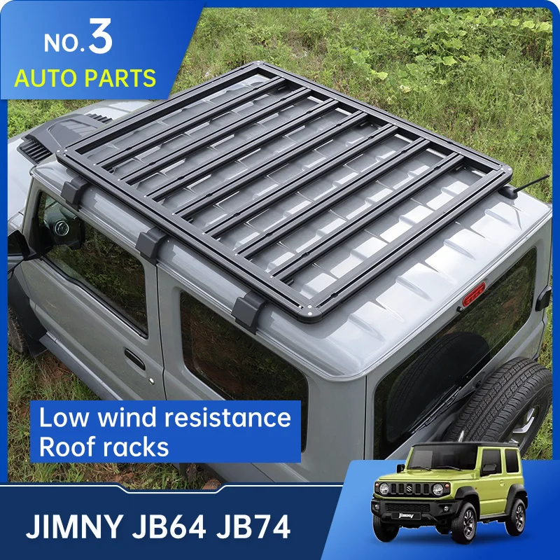 For Suzuki Jimny JB64 Sierra JB74W 2019 2023 Roof Rack Car Top Luggage Cross Bar Rail Boxes Basket High Quality With LED