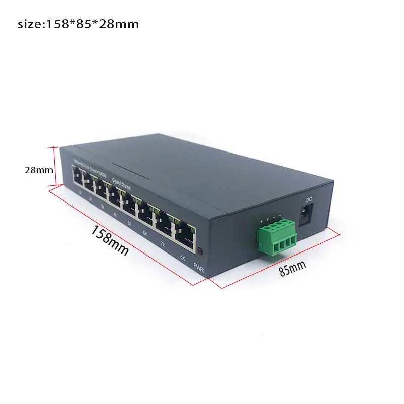 8-портовый 10/100/1000M POE 48V(400W-600W) Управляемый коммутатор 802.3BT/ class8