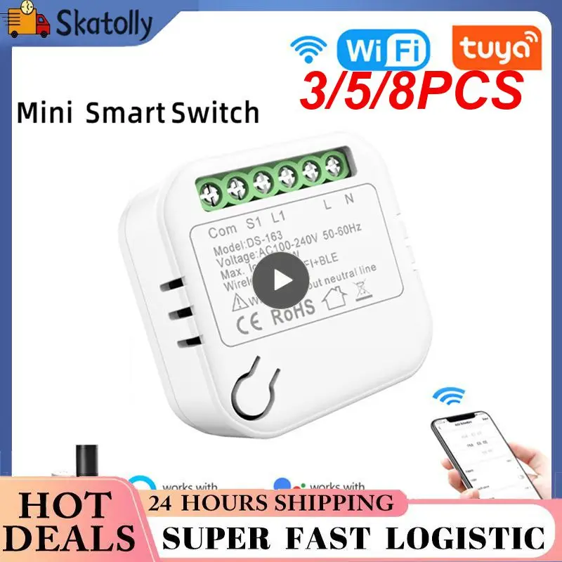 

3/5/8PCS App Control Wireless Light Switch Relay Smart Wi-fi Modul Tuya Smart Switch Diy Wifi Module Wifi 2.4gh