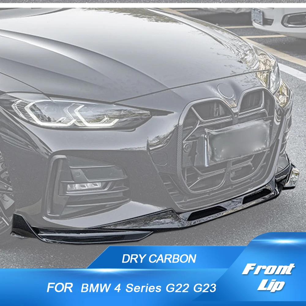 

Dry Carbon Fiber Car Front Bumper Lip Chin Spoiler for BMW 4 Series G22 G23 2020-2022 Front Lip Spoiler Splitters Apron 3PCS